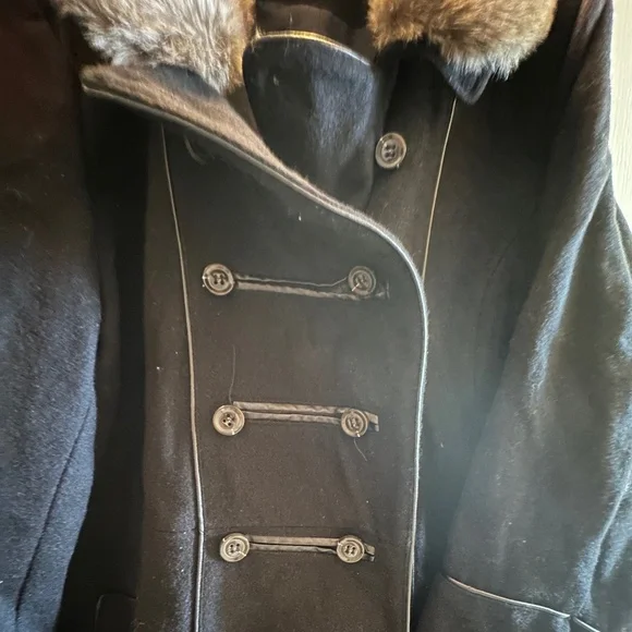 Reitmans Plus Black Wool Blend Coat – Size 20 – Removable Faux Fur Collar - Picture 3 of 7